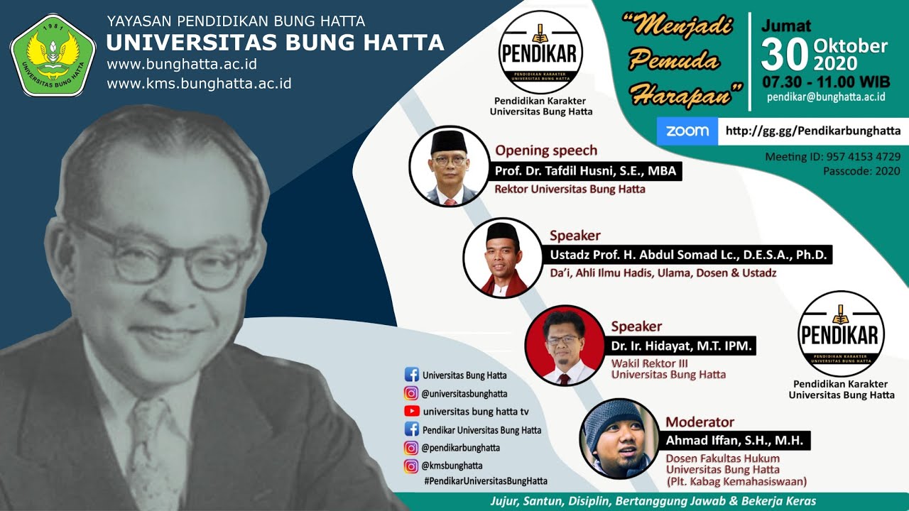 Kegiatan Pendidikan Karakter Universitas Bung Hatta bersama Ustadz Abdul Somad (UAS)