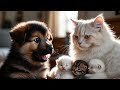 Cute Puppy Meets Mom Cat and Newborn Kittens for the First Time 🐶🐱 | Cutest Animal Friendship