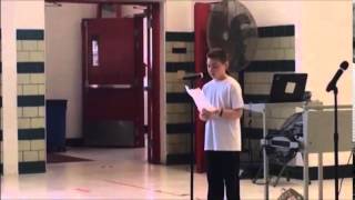 Hunter Speaking at Pumpkin Delight School