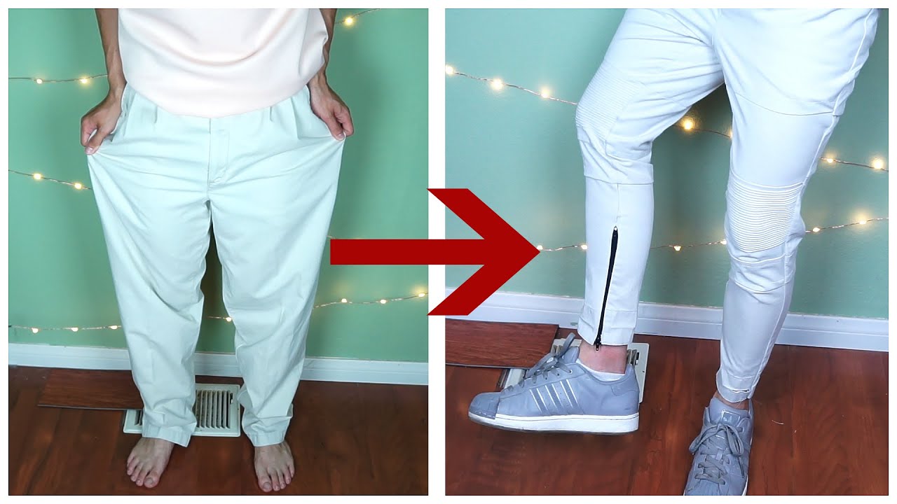 DIY: Oversized pants to zipped biker pants | KAD Transformation #13 ...