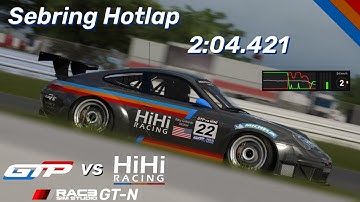 GTP vs. HiHi | RSS GT-N Darche (996.2) @ Sebring hotlap | 2:04.421 | SimRacingSystem