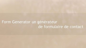Form Generator un générateur de formulaire HTML5 - PHP - JQuery et CSS3