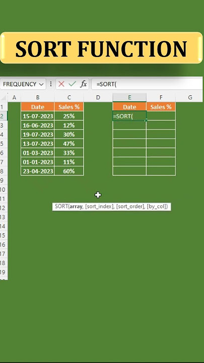 🔥Excel Sort Function: How to Sort Dates in Ascending Order #shorts