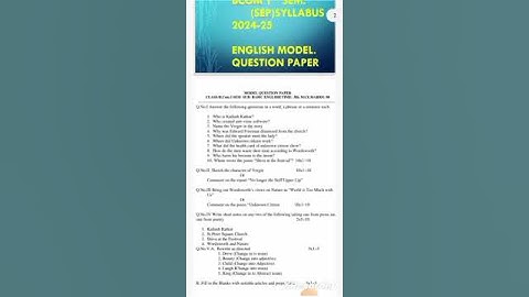 Bcom 1st year (sep)syallbus English model question paper