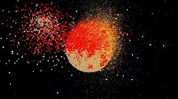 4K SPH sim Python + Taichi. 80992 particles + 40K  small particles. Moon collide with Earth.