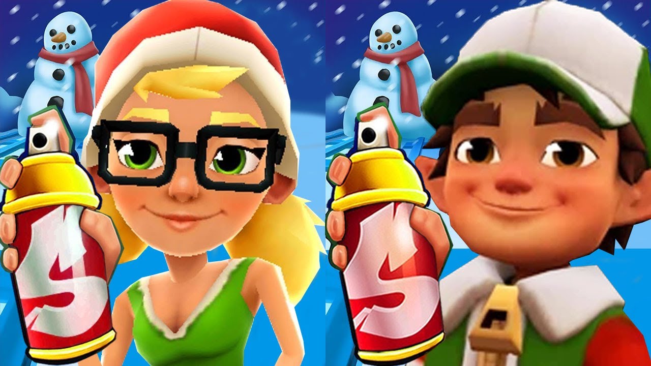 Subway Surfers X-mas Elf Jake vs Elf Tricky vs Elf Yutani Gameplay