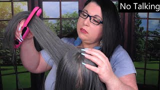 ASMR Hair Salon Roleplay (NO TALKING) (Wet Haircut, Blow Dry, Hair Dryer, Hair Straightening, Spray)