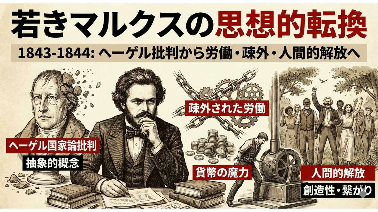 NotebookLM】若きマルクスの思想形成：ヘーゲル法哲学批判から疎外論へ