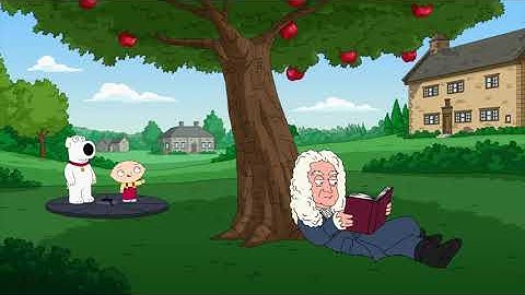 family guy gravity never happened (isaac newton and the apple)