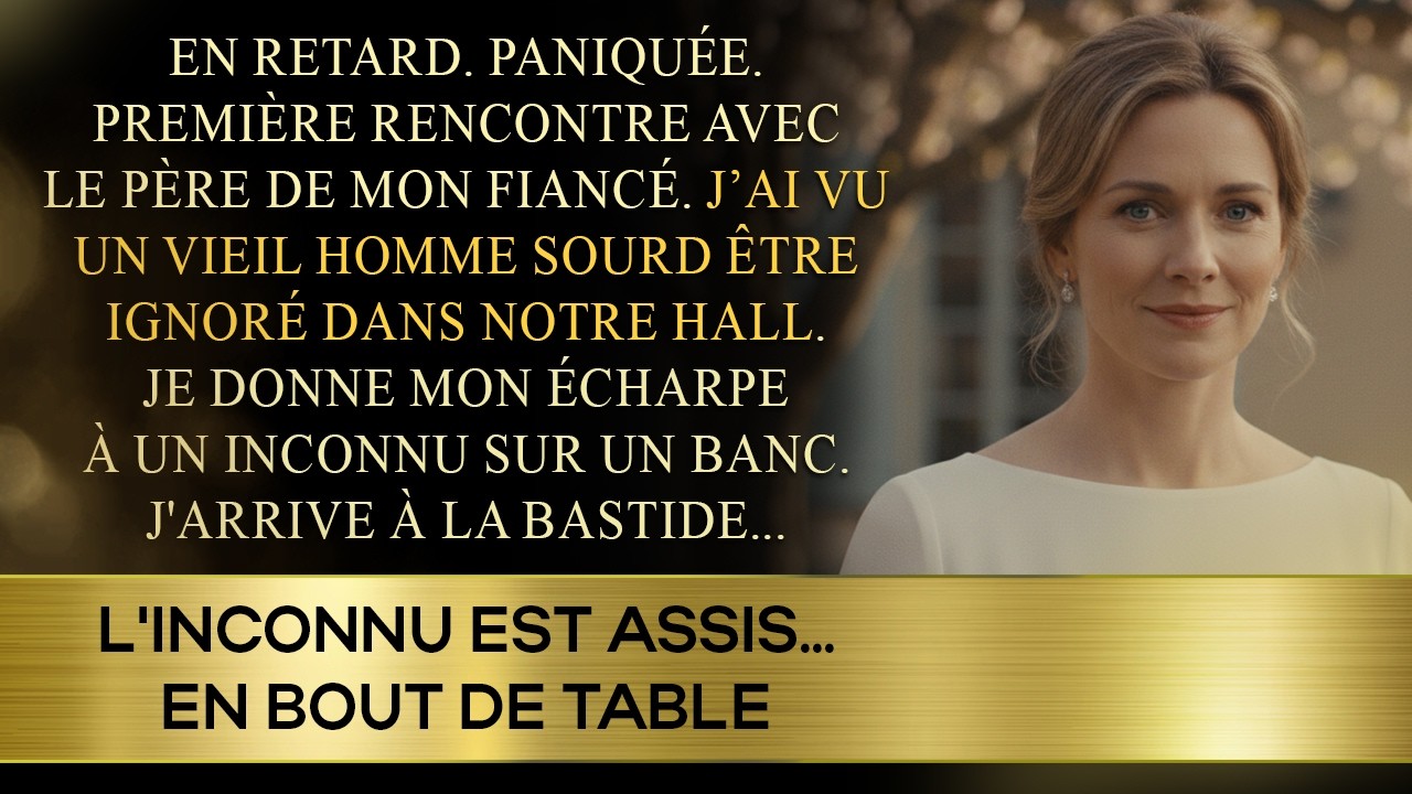 En retard pour rencontrer le père de mon fiancé... l'inconnu du banc m'attendait en bout de table
