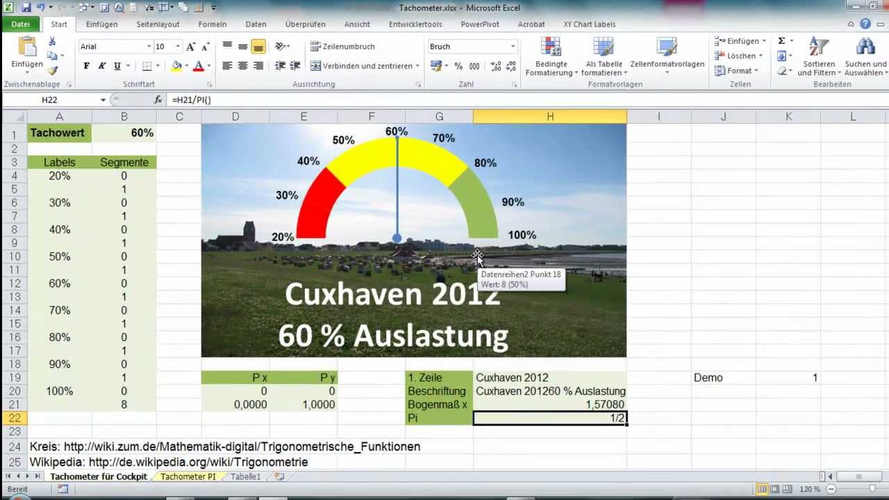 Update Excel - Tachometer - dynamische Prozentanzeige