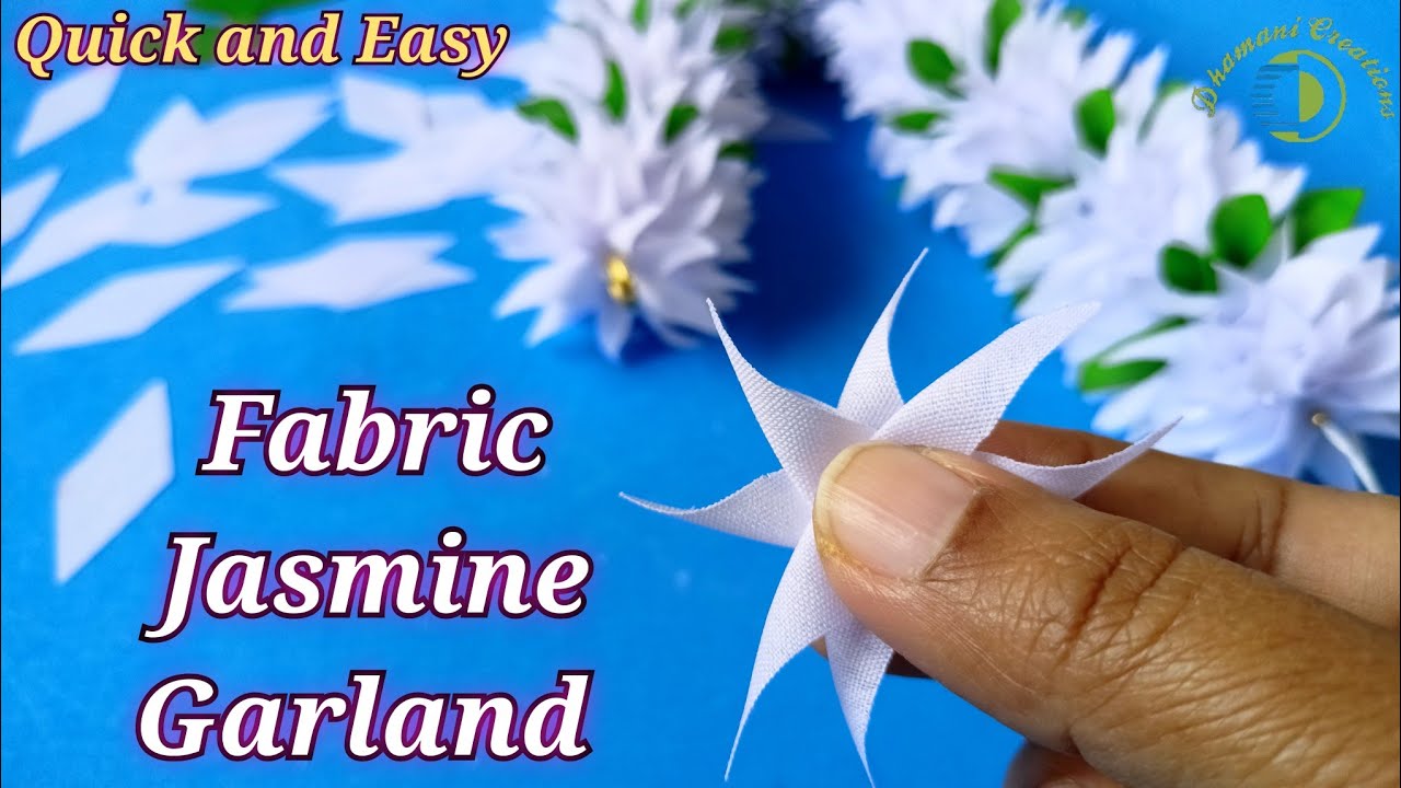 Artificial Fabric Jasmine Garland | Cloth Flower Hara | ಮಲ್ಲಿಗೆ ಹೂವಿನ ಮಾಲೆ