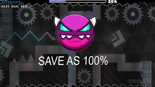 save as 100% geometry dash