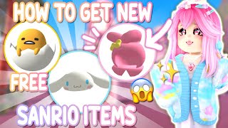 HOW TO GET FREE GUDETAMA BACKPACK! NEW SANRIO ITEMS OUT NOW! ROBLOX My Hello  Kitty Cafe 