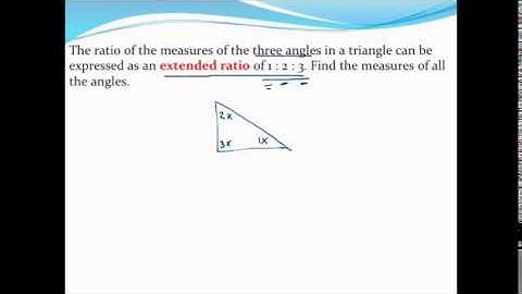 Using ratios to find missing angles of a triangle