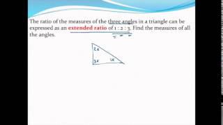 Using ratios to find missing angles of a triangle