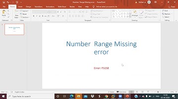 Number  Range missing error in SAP (F5150)