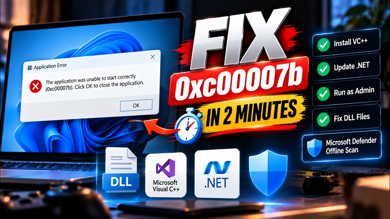 Fix Error 0xc00007b in 2 Minutes! Easy Steps + Secret Trick #TechTip # ...