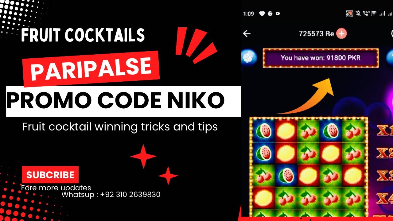 Codeniko Promo code NIKO playing fruit cocktail game || #1xbet - YouTube