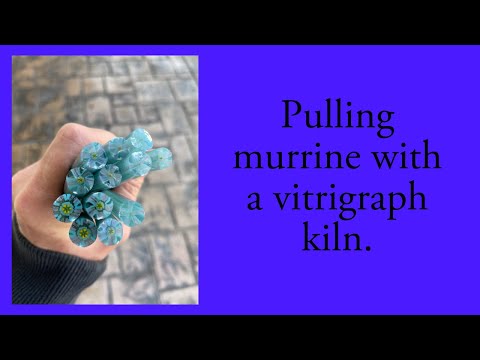 Pulling MURRINE cane with my vitrigraph kiln