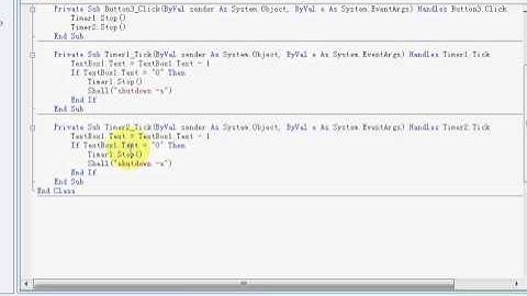 Shutdown program using visual basic 2008