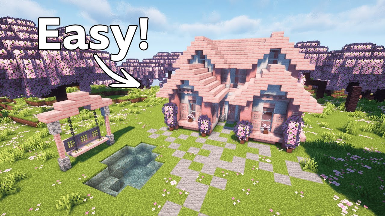 Minecraft Cherry Blossom Survival House Tutorial 🏠 - YouTube