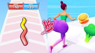 Gummy Worm Go! VS Belly Body Run - All Levels SpeedRun Gameplay Android iOS Ep1 screenshot 5