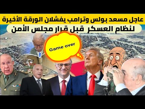 عاجل مسعد بولس وترامب يفشلان الورقة الأخيرة لنظام العسكر فرار مجلس الأمن وإيطاليا تدعم مغربية صحراء