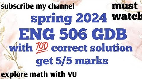 ENG506 GDB solution|get 5/5 Marks|💯 correct solution @dsl_english @LikeTeamEnglish