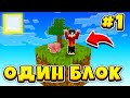 МАЙНКРАФТ СКАЙБЛОК но у меня ТОЛЬКО ОДИН БЛОК #1 Minecraft Skyblock ONE BLOCK