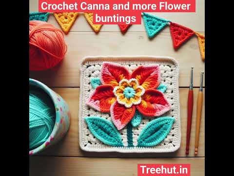 Canna Crochet Flower Buntings #crochetideas