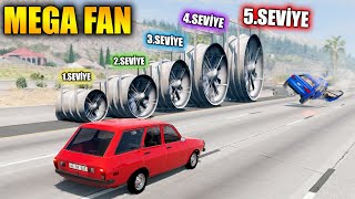 MEGA FAN İLE ARABALARI UÇURDUM :D // Extreme Crosswind // ABSÜRT DENEY // BeamNG.drive screenshot 4