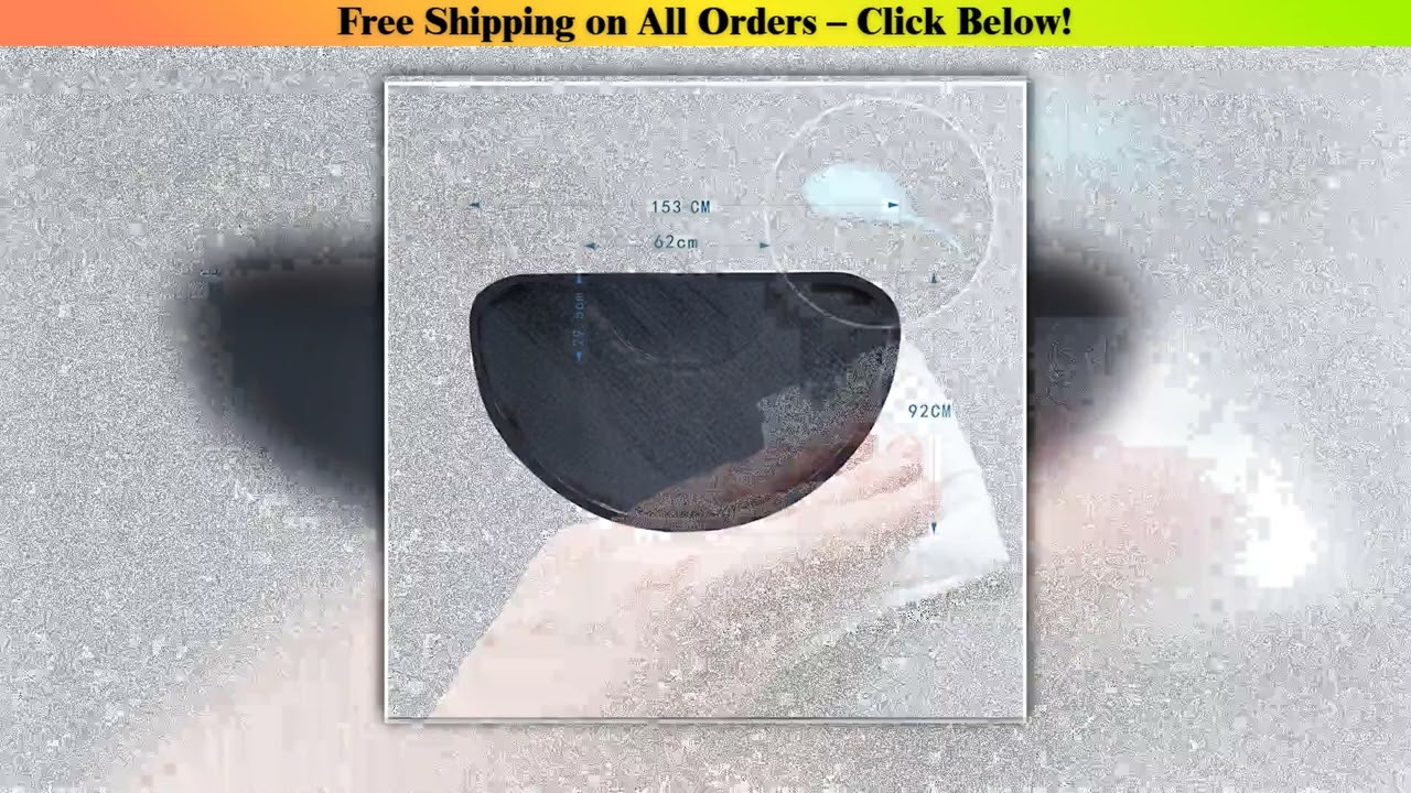 Salon Chair Mat for Barber Shop Anti-Fatigue Floor Mat Salon Floor Mat - Black Semi Circle Salon