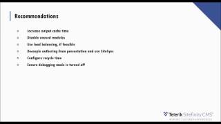 Performance Testing and Debugging - Telerik Sitefinity CMS webinar