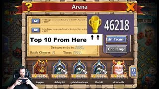 Climbing From Rank 50,000 To TOP 10 Arena LOL Castle Clash screenshot 5