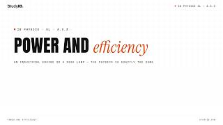 IB Physics SL — Power as a Rate of Energy Transfer
