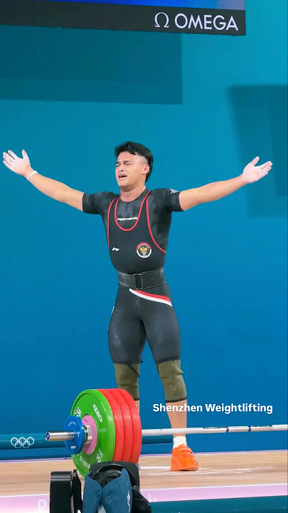 Moment Rizki Juniansyah Gold Medal (M 73Kg) Weightlifting Olympic Paris 2024.