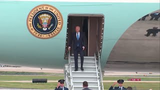 President Joe Biden flys into Atlanta for campaign event, Morehouse College commencement