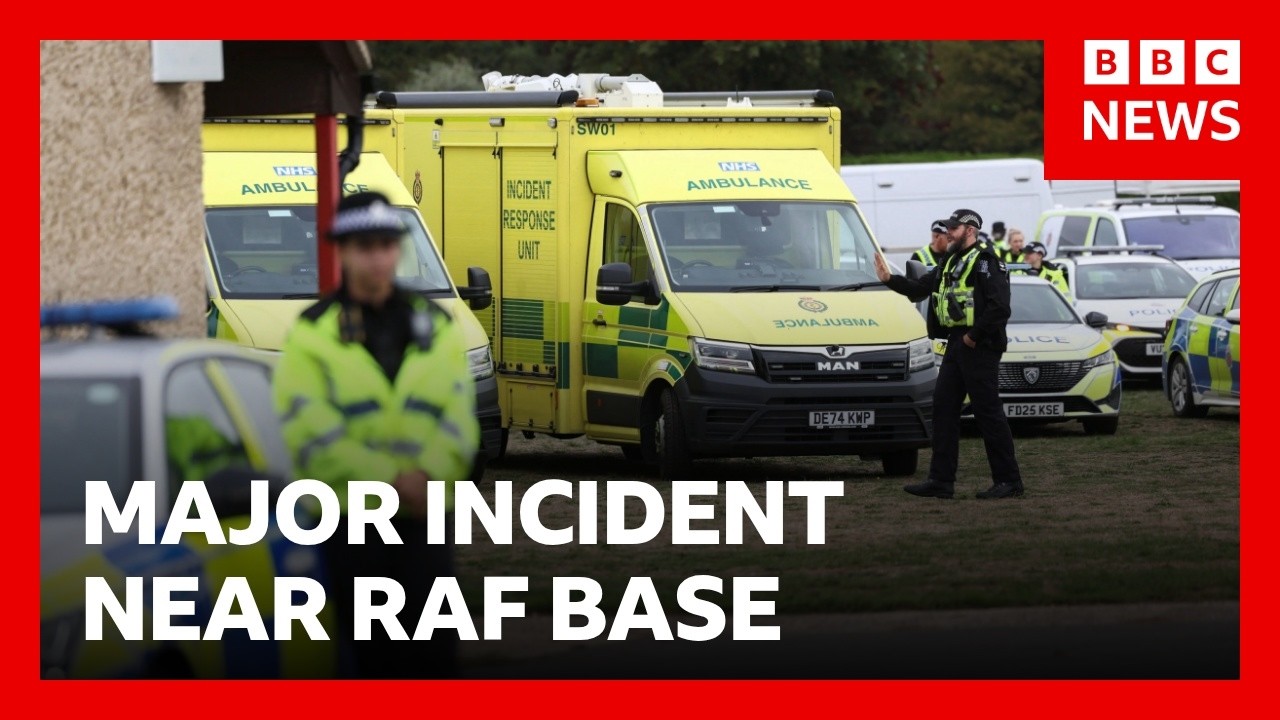 Counter-terror police lead investigation into major incident near RAF base, officials say.