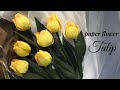 How To Make Tulip Flower With  Crepe Paper/ Cách Làm Hoa Tulip Bằng Giấy Nhún/ May & Art