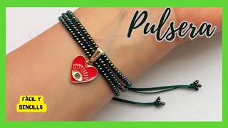 PULSERA CON CHAQUIRAS 🧿 PASO A PASO BONITA FÁCIL Y SENCILLA DE HACER