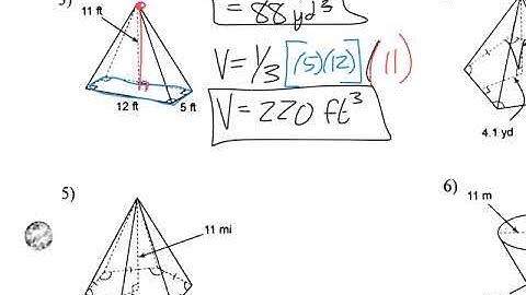 12.5 Volumes of Pyramids, Cones Notes Video
