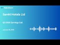 Samhi Hotels Ltd Q3 FY2025 26 Earnings Conference Call