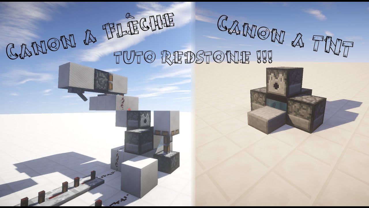 MINECRAFT - TUTO - CANON A FLECHE ET A TNT !!! - YouTube