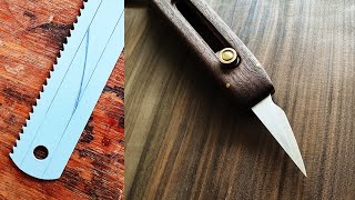 ON WOOD _  Making a portable carving knife. / woodcarving tool / Sliding pocket knife