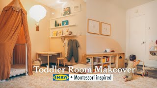 Toddler Room Makeover with IKEA DIY hacks! Montessori-inspired Baby Girl Bedroom\/Playroom