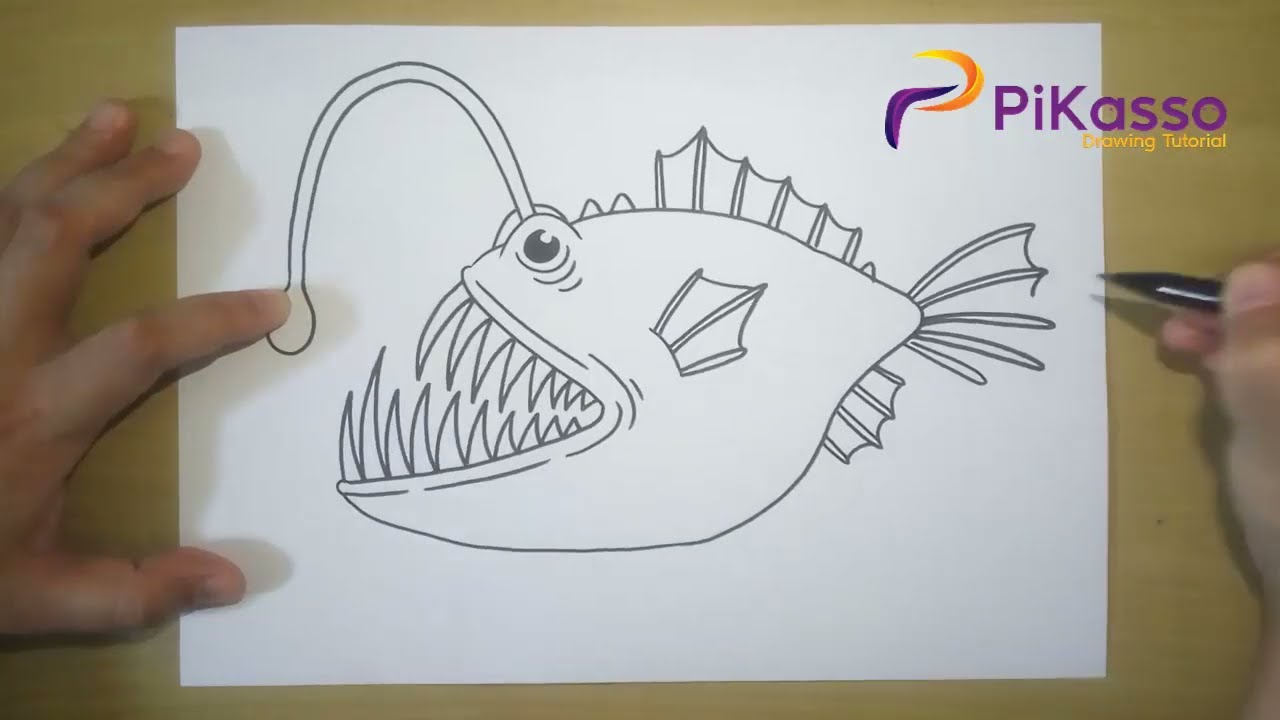 Anglerfish Easy Drawing Tutorial 