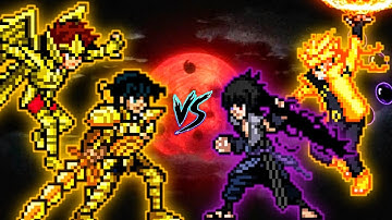 Seiya OP (all form) & Dragon Shiryu OP (all form) VS Sasuke Indra OP & Naruto OP in Jump Force Mugen