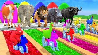Mammoth, Tiger, Cow, Gorilla, Buffalo choose the Right Key Wild Animals Matching Game screenshot 4