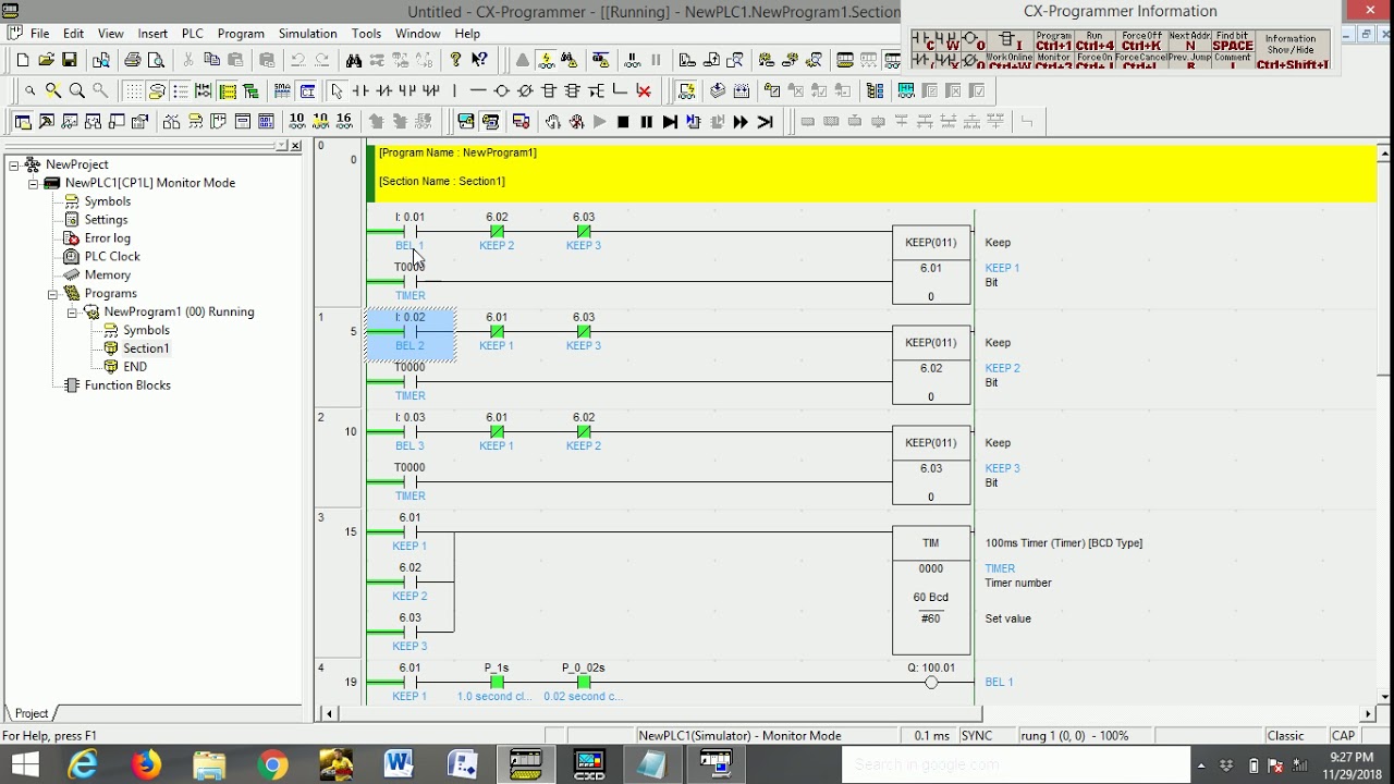 SIMULASI BEL KUIS MENGGUNAKAN CX PROGRAMMER DAN CX DESIGNER - YouTube